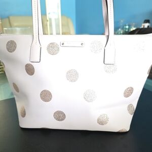 Kate Spade Pink and Gold Glitter Dot Tote